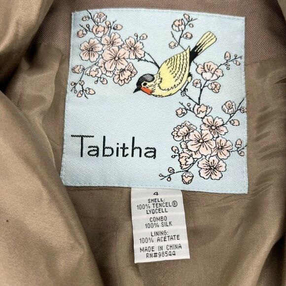 Tabitha Anthropologie Brown Women’s Crop Blazer Size 4 Tencel - Picture 2 of 4